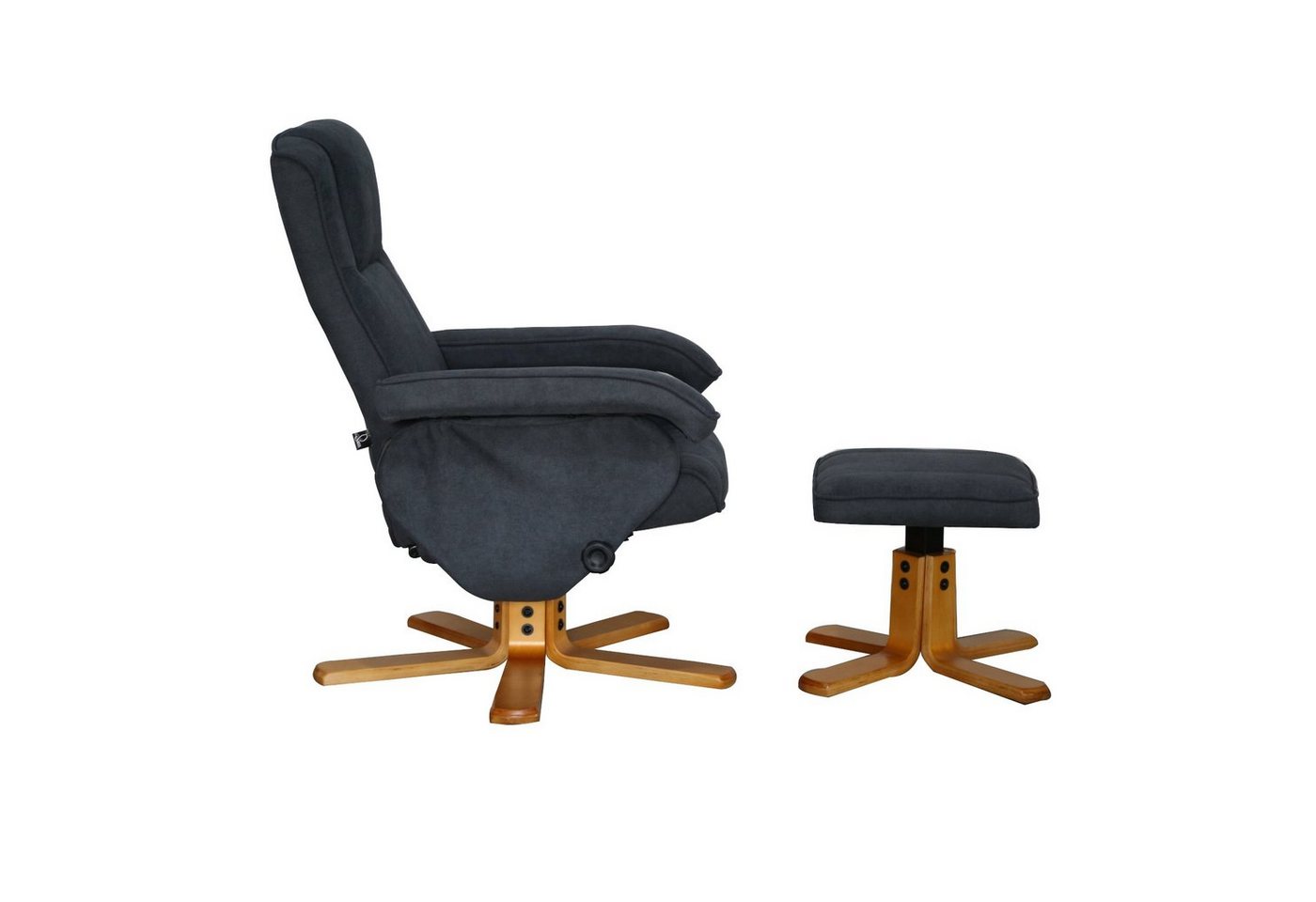 SVITA Relaxsessel CHARLES (Set, 2-St., Relaxsessel mit Hocker), 360° drehbar,mit Fußablage,Wippmechanismus,bequem gepolstert – Bild 4 von 5