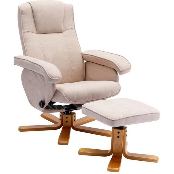 SVITA Relaxsessel CHARLES (Set, 2-St., Relaxsessel mit Hocker), 360° drehbar,mit Fußablage,Wippmechanismus,bequem gepolstert