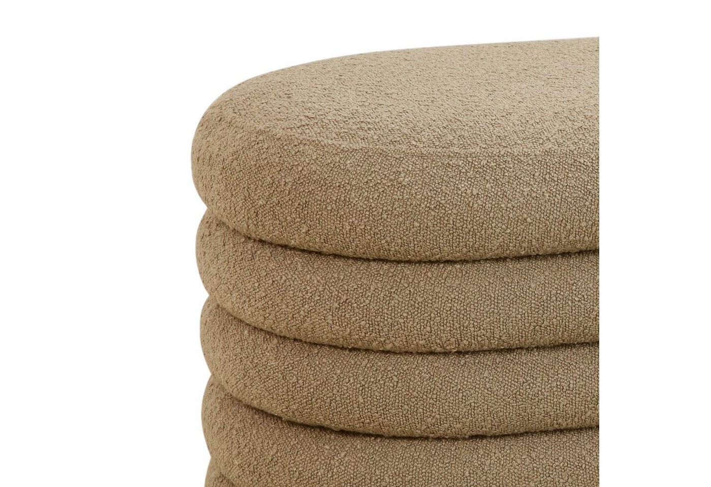 SVITA Sitzhocker BLOSSOM S, Sitzbank mit Stauraum, Bouclé-Bezug, gepolstert, Braun – Bild 4 von 5
