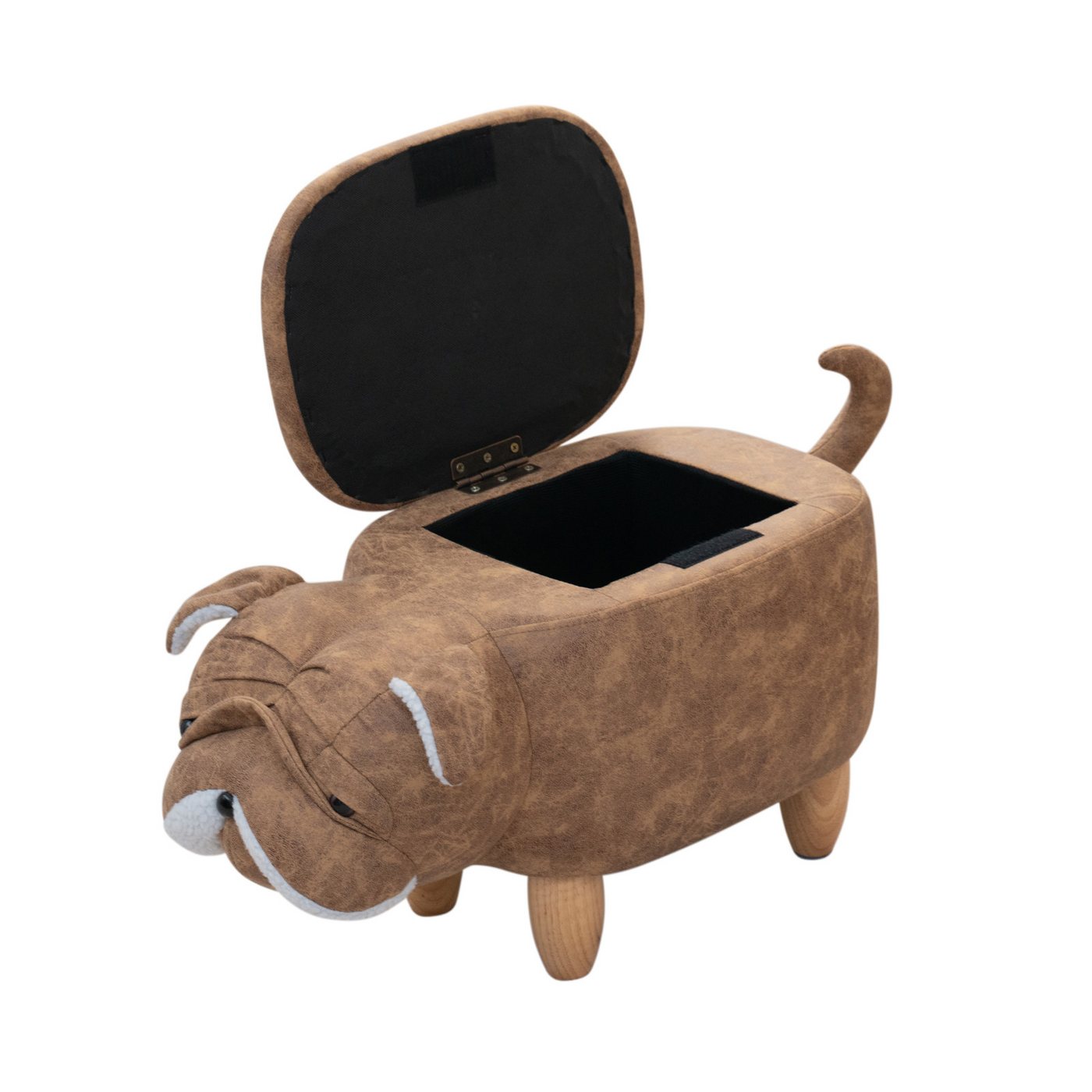 SVITA Sitzhocker Tierhocker, mit Stauraum, Mops-Hund Motiv, Weiche Polsterung – Bild 5 von 5