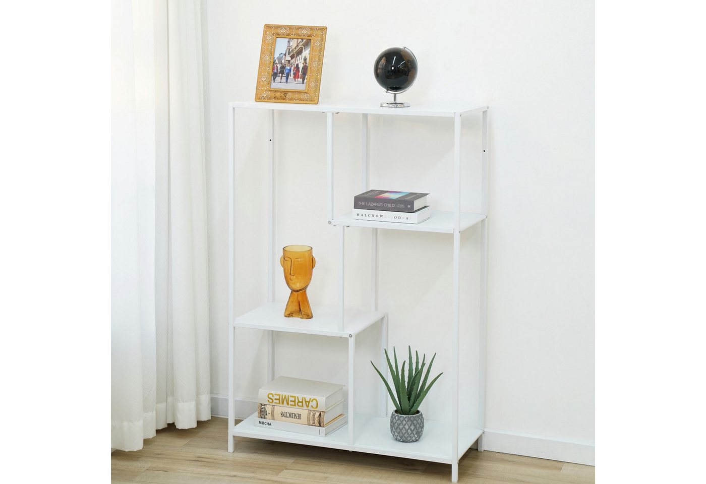 SVITA Standregal CARME, Metallregal, Mehrzweckregal, Weiß, 77 x 33 x 114 cm – Bild 4 von 5