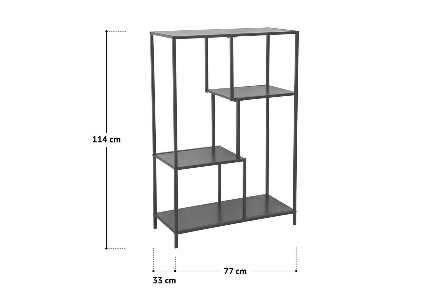 SVITA Standregal CARME, Metallregal, Mehrzweckregal, Weiß, 77 x 33 x 114 cm – Bild 5 von 5