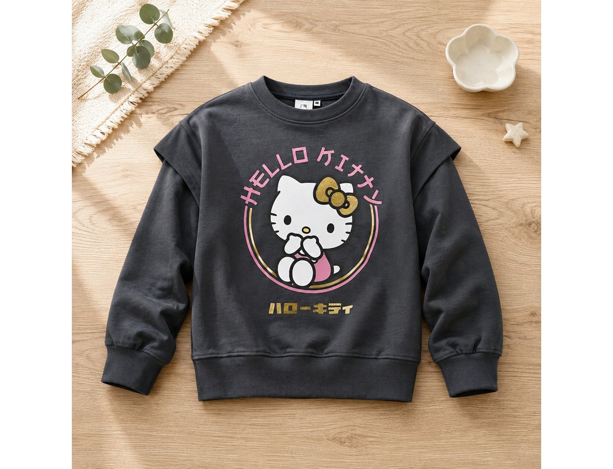 Hello Kitty Sweater Hello Kitty Mädchen Kinder Sweater Pullover Gr. 104 bis 152 – Bild 4 von 5