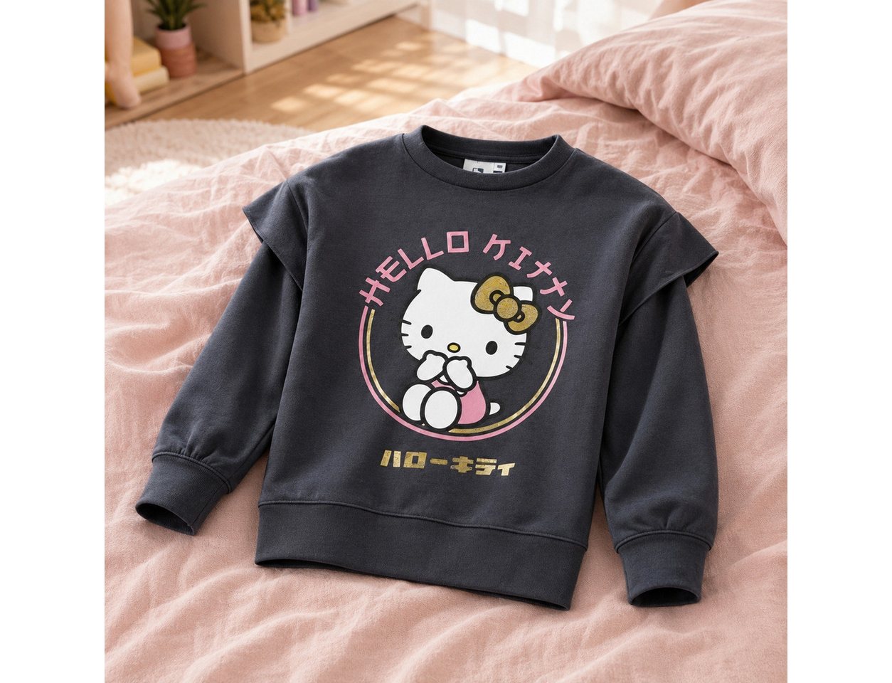 Hello Kitty Sweater Hello Kitty Mädchen Kinder Sweater Pullover Gr. 104 bis 152 – Bild 5 von 5