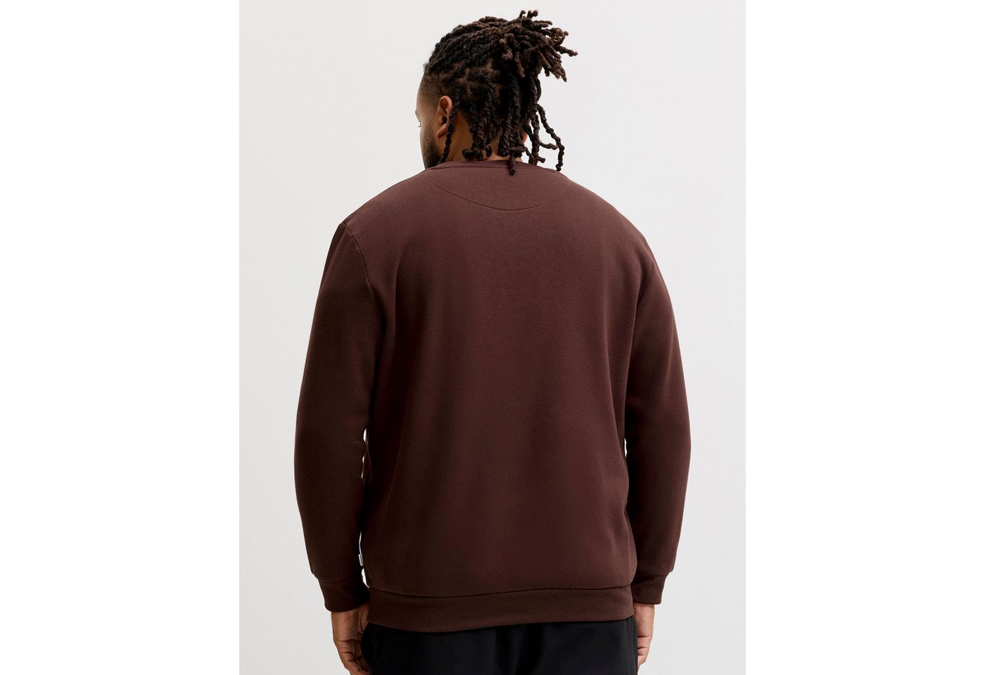 Jack & Jones Sweater Jack&Jones Übergrößen Basic-Sweater braun JJEBRADLEY – Bild 5 von 5