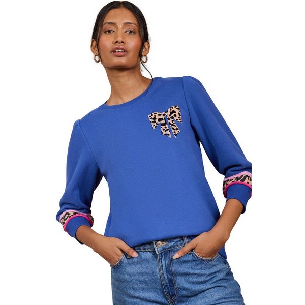 Love & Roses Sweater Love & Roses Sweatshirt, Randstreifen & 3/4-Ärmel (1-tlg)
