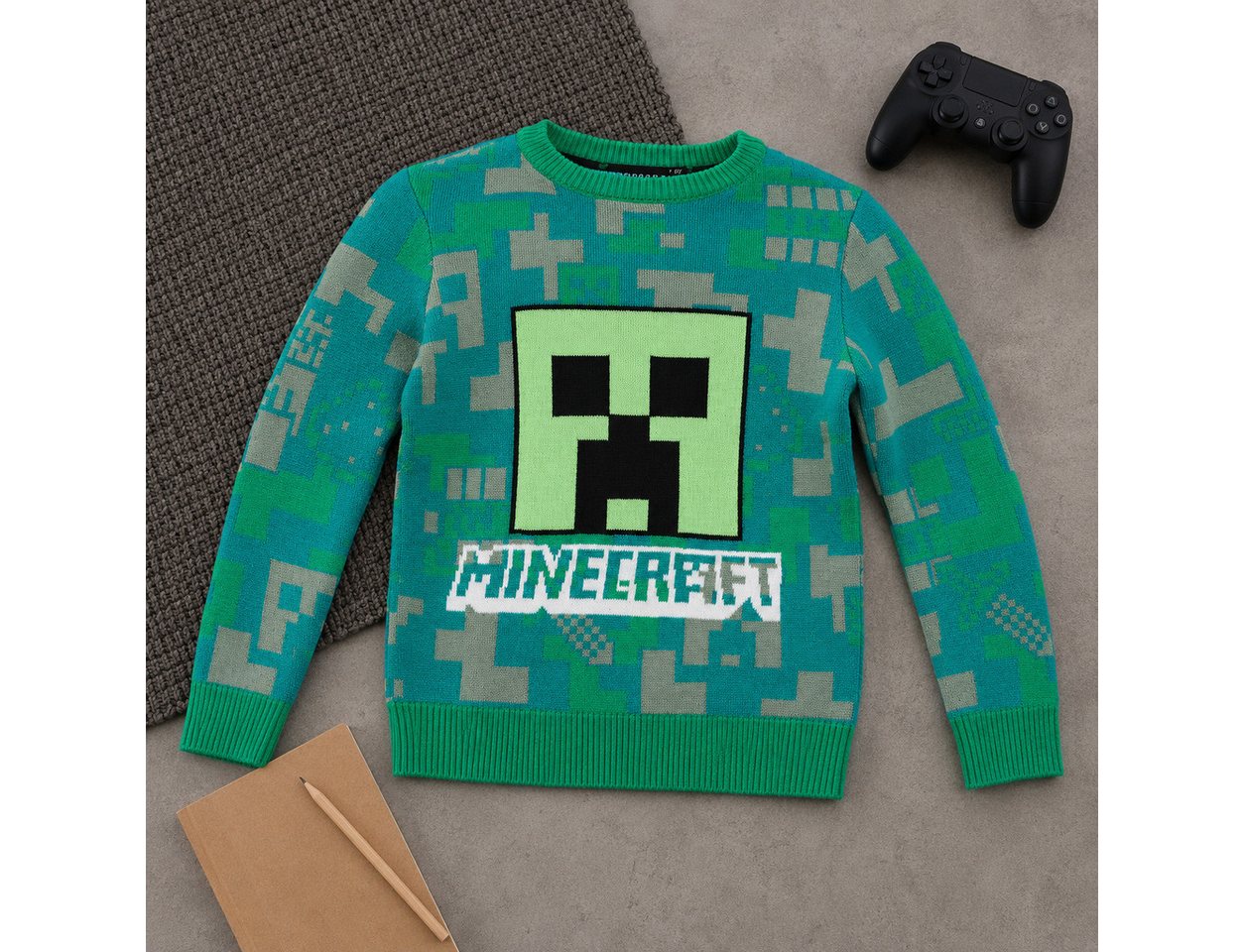 Minecraft Sweater Minecraft Gamer Creeper Kinder Jungen Pulli Pullover Sweater Gr. 116 bis 152 – Bild 4 von 5