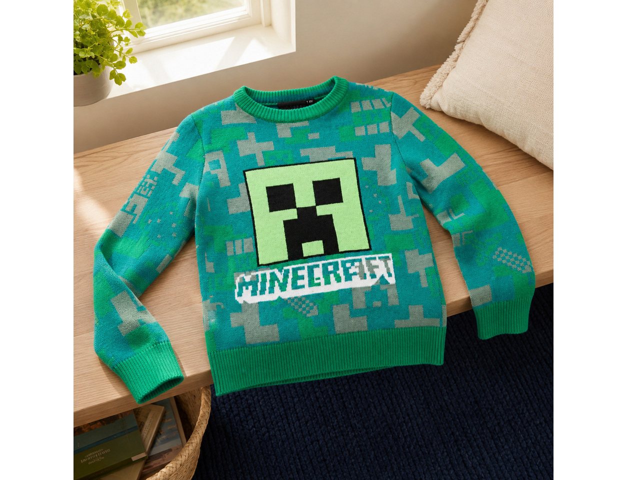 Minecraft Sweater Minecraft Gamer Creeper Kinder Jungen Pulli Pullover Sweater Gr. 116 bis 152 – Bild 5 von 5