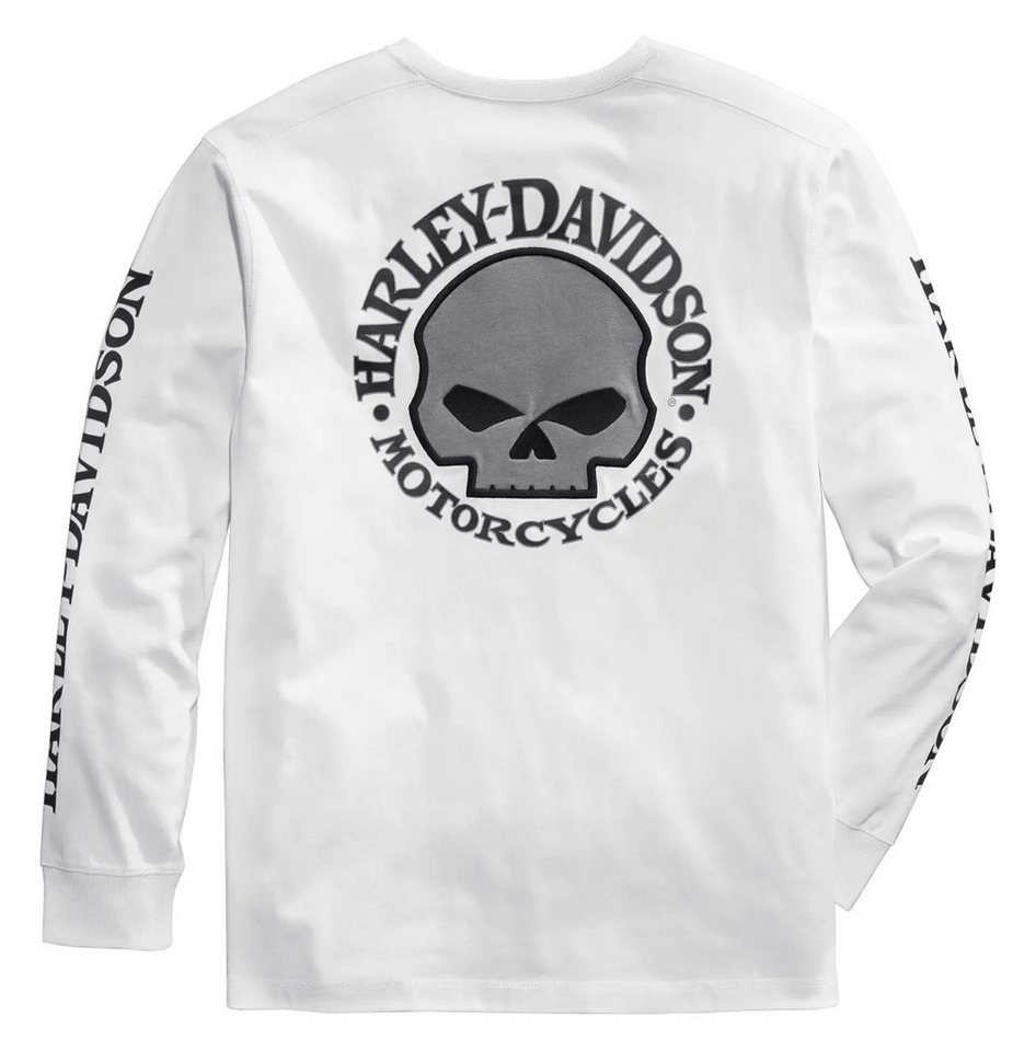 HARLEY-DAVIDSON Sweater (Packung) Harley-Davidson Willie G Skull Longsleeve Weiß – Herren Langarmshirt – Bild 2 von 2