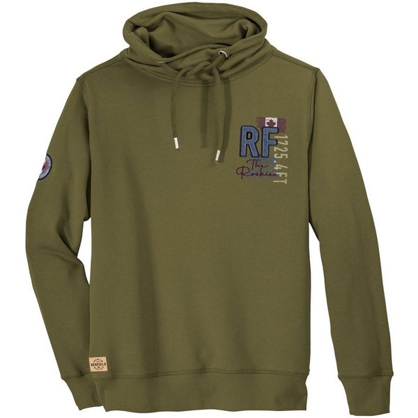 redfield Sweater Redfield Übergrößen Sweatshirt Schlauchkragen oliv