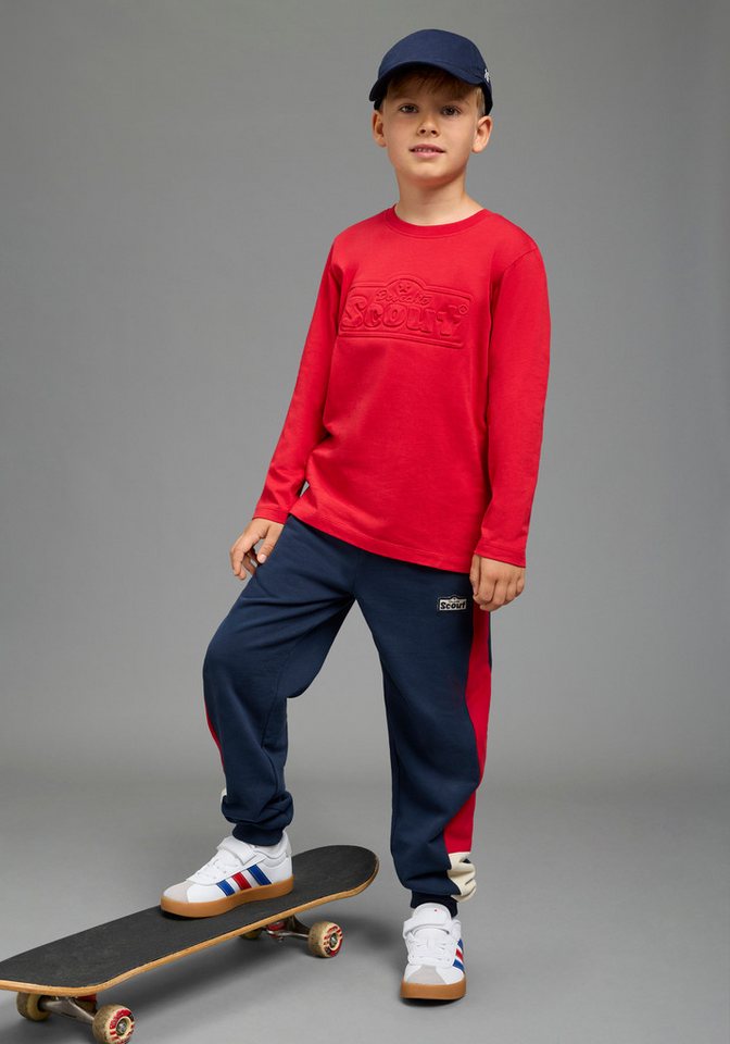 Scout Sweathose Jogginghose mit kontrastfarbigen Seiteneinsätzen- NEU von SCOUT Sweathose mit seitlichen Einsätzen und SCOUT Badge – Bild 3 von 5