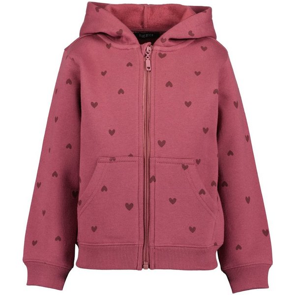 Blue Seven Sweatjacke Blue Seven Mädchen Sweatjacke Herzen Jacke Kapuze weinrot (1-tlg., kein Set)