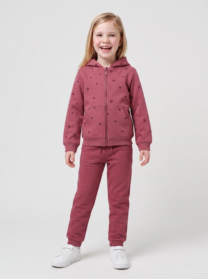 Blue Seven Sweatjacke Blue Seven Mädchen Sweatjacke Herzen Jacke Kapuze weinrot (1-tlg., kein Set) – Bild 3 von 4