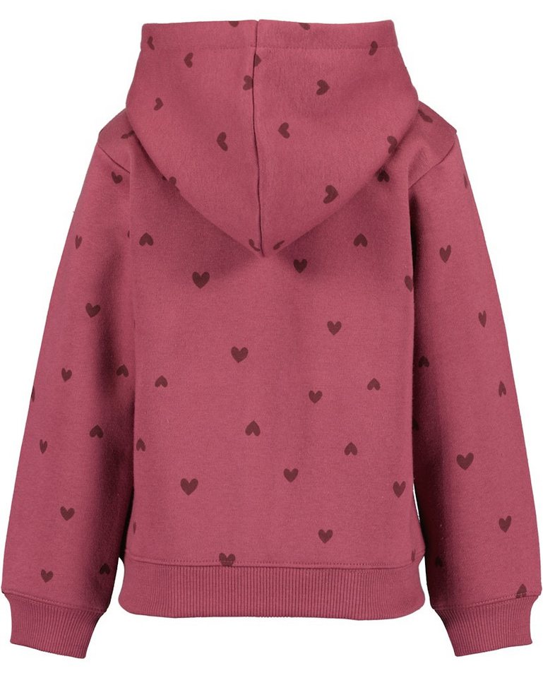 Blue Seven Sweatjacke Blue Seven Mädchen Sweatjacke Herzen Jacke Kapuze weinrot (1-tlg., kein Set) – Bild 4 von 4
