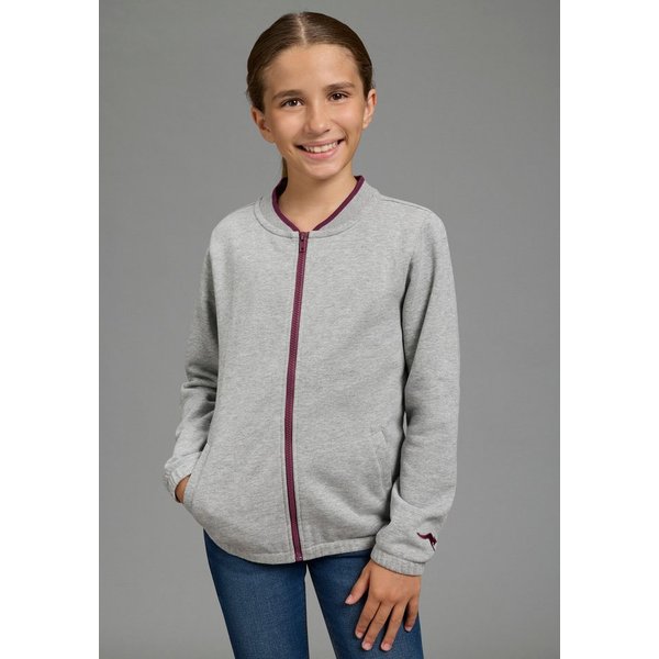 KangaROOS Sweatjacke Modische KangaROOS Sweatjacke mit kontrastfarbigen Ringel im Bündchen Modische Sweatjacke, hüftlange Schnittform, mit Reißverschluss