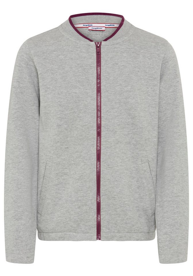 KangaROOS Sweatjacke Modische KangaROOS Sweatjacke mit kontrastfarbigen Ringel im Bündchen Modische Sweatjacke, hüftlange Schnittform, mit Reißverschluss – Bild 5 von 5