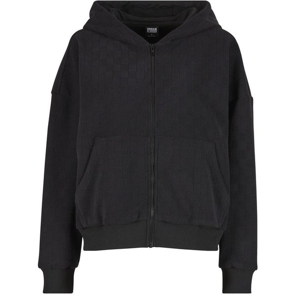 URBAN CLASSICS Sweatjacke Urban Classics Ladies Jacquard Velvet Oversized Zip Hoody