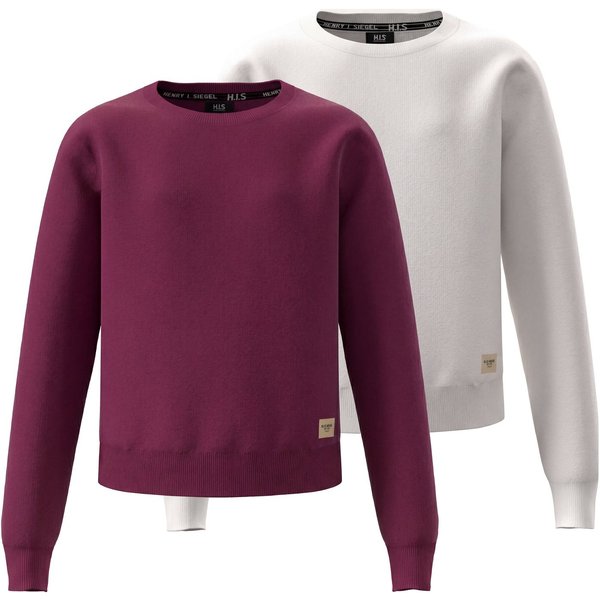 H.I.S Sweatshirt 2er Pack H.I.S Sweats, Must-Have Basic in kurzer Form (Packung, 2) 2 Sweatshirts im Pack, Basics in modischen Farben, Langarm