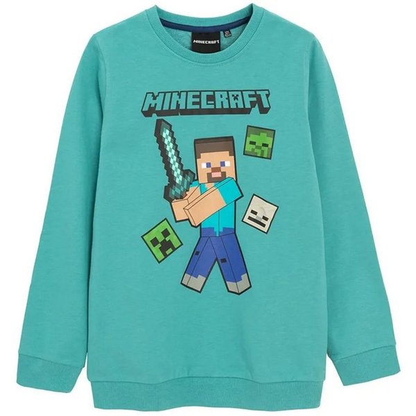 Minecraft Sweatshirt MINECRAFT Sweatshirt schwarz oder blau Kinder 6 - 12 Jahre Sweatshirt Kinder