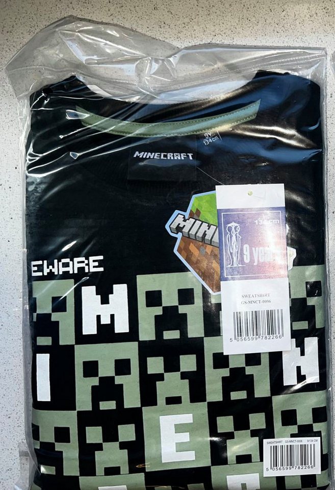 Minecraft Sweatshirt MINECRAFT Sweatshirt schwarz oder blau Kinder 6 - 12 Jahre Sweatshirt Kinder – Bild 2 von 3