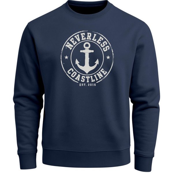 Neverless Sweatshirt Neverless® Herren Sweatshirt mit Frontprint - Coastal - Regular Fit