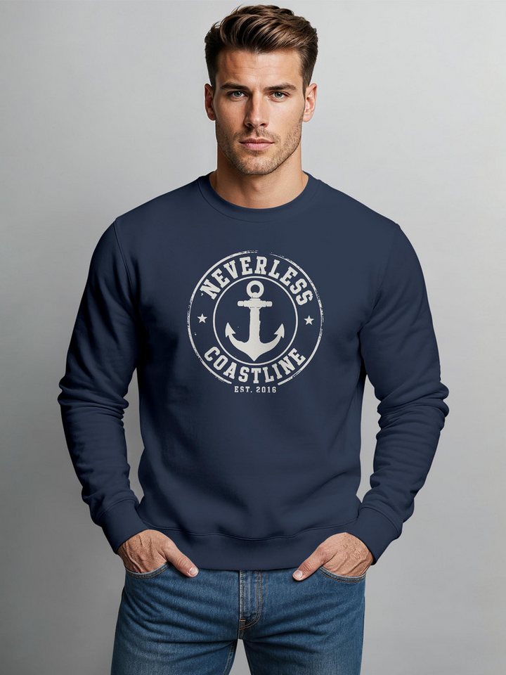 Neverless Sweatshirt Neverless® Herren Sweatshirt mit Frontprint - Coastal - Regular Fit – Bild 2 von 5