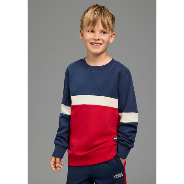 Scout Sweatshirt Rundhals-Sweat mit kontrastfarbigen Einsätzen - NEU von SCOUT Colorblocking Sweatshirt, Rundhals, Langarm, hüftbedeckende Länge