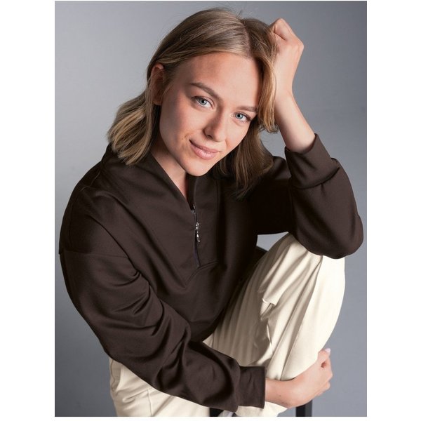 Trigema Sweatshirt TRIGEMA Sweatshirt mit modischem Reißverschluss