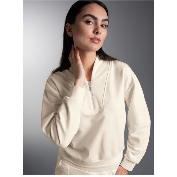 Trigema Sweatshirt TRIGEMA Sweatshirt mit modischem Reißverschluss