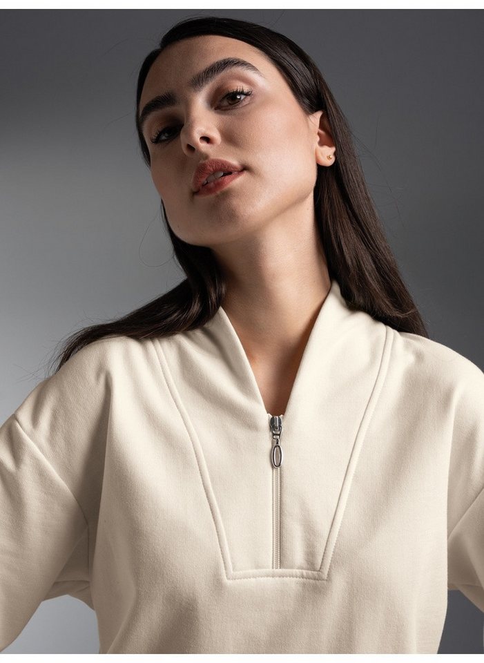 Trigema Sweatshirt TRIGEMA Sweatshirt mit modischem Reißverschluss – Bild 3 von 4
