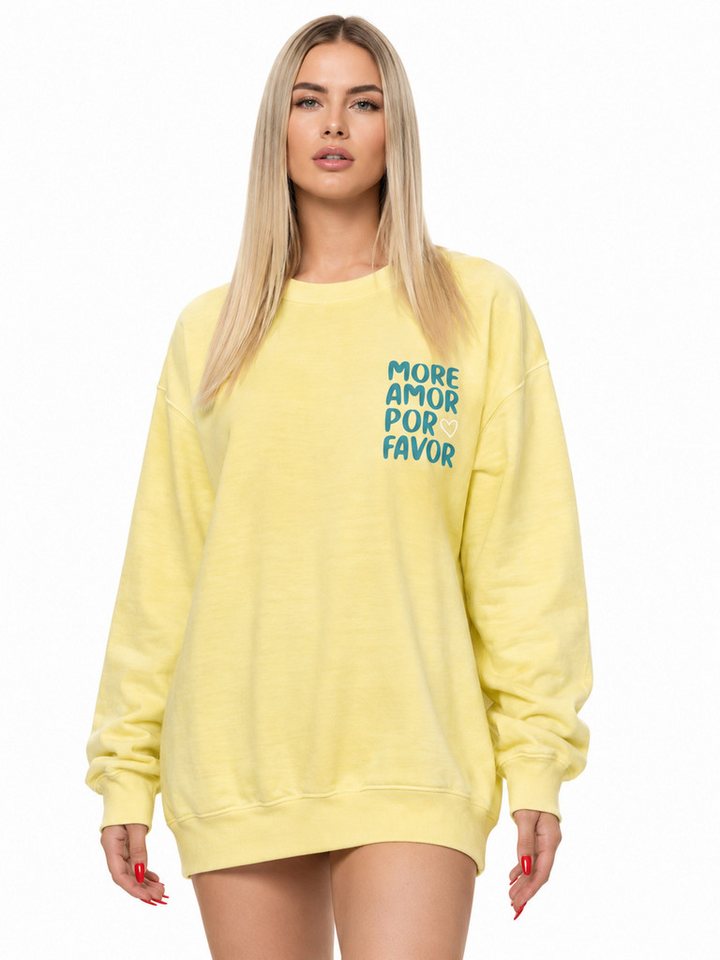 Worldclassca Sweatshirt Worldclassca Oversized Sweatshirt Amor Love Print Langarm Pullover Neue Kollektion - Stilvolle und gemütliche Streetwear Mode für Damen – Bild 2 von 2