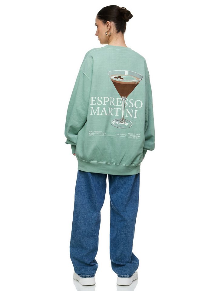 Worldclassca Sweatshirt Worldclassca Oversized Sweatshirt ESPRESSO Print Langarm Pullover Print ESPRESSO MARTINI – Bild 4 von 4