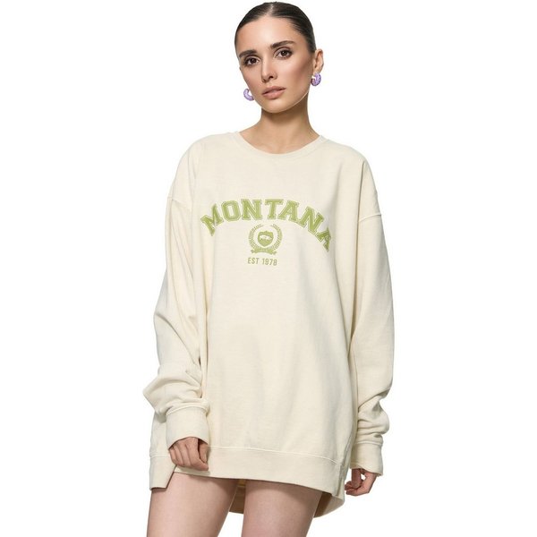 Worldclassca Sweatshirt Worldclassca Oversized Sweatshirt MONTANA Print Langarm Pullover PRINT - MONTANA