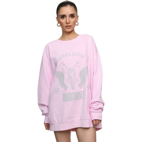 Worldclassca Sweatshirt Worldclassca Oversized Sweatshirt REBELLION Print Langarm Pullover PRINT - REBELLION - MIDNIGHT - MOTORCYCLE CLUB - ANGEL