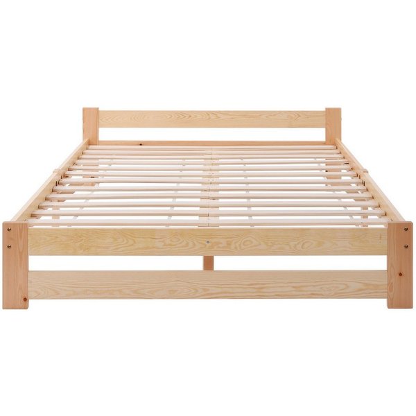 Sweiko Futonbett, Massivholzbett Doppelbett mit Kopfteil und Lattenrost, 200x90cm