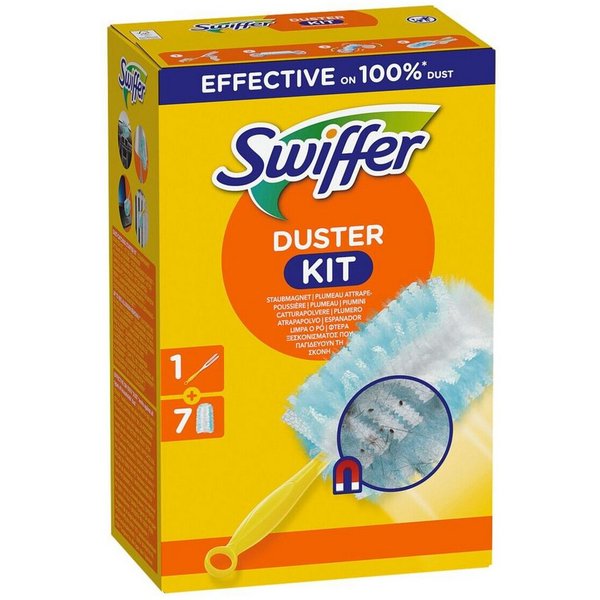 Swiffer Staubwischer Duster Staubmagnet Starter-Kit, Griff + 7 Tücher