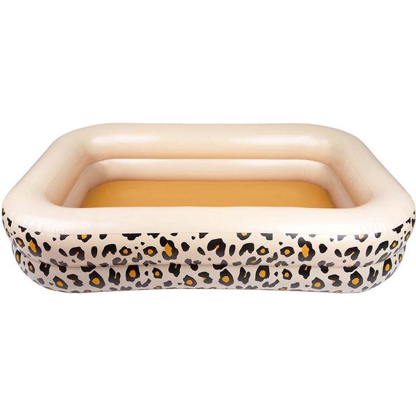 Swim Essentials Pool Rechteckiger Swimming Pool 211 cm Leopard Beige, Swimmingpool Planschbecken