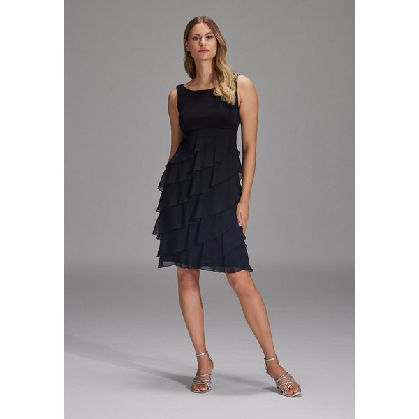 SWING Cocktailkleid - Cocktailkleid aus Materialmix Taillierter Schnitt mit ausgestelltem Rockteil