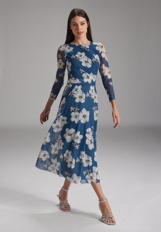 SWING Cocktailkleid - Midilanges Meshkleid mit 3/4-Arm Taillierte Schnitt mit fließendem Rock – Bild 5 von 5