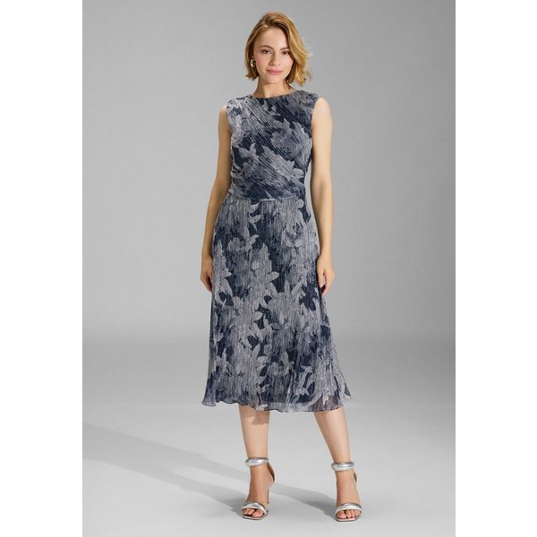 SWING Cocktailkleid - Plissiertes Kleid mit Metallicfäden Taillierter Schnitt mit ausgestelltem Rockteil