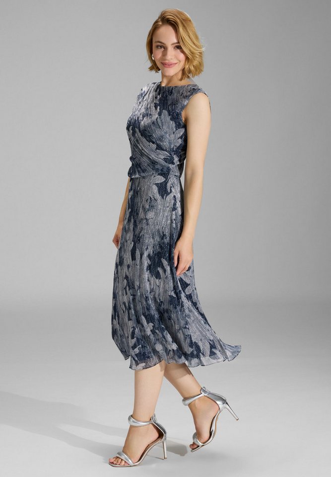 SWING Cocktailkleid - Plissiertes Kleid mit Metallicfäden Taillierter Schnitt mit ausgestelltem Rockteil – Bild 5 von 5