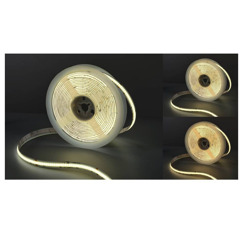 Sygonix LED Stripe COB CCT LED Stripe, 5 m SY-5773492, dimmbar, kürzbar, Leuchtmodi einstellbar, selbstklebend – Bild 5 von 5