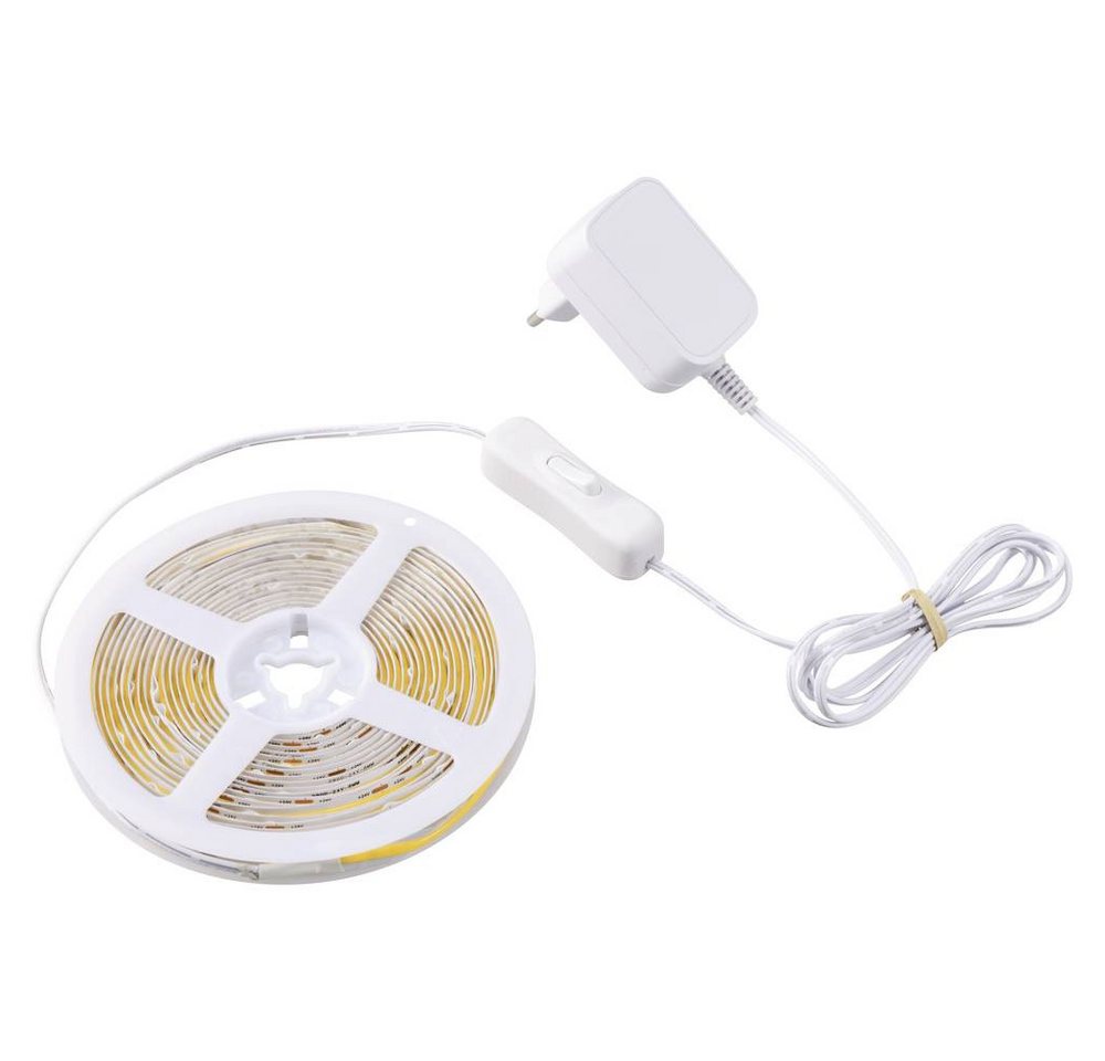 Sygonix LED Stripe COB LED Stripe, 3000 K, 5 m SY-5773490, kürzbar, selbstklebend, mit Schalter – Bild 2 von 5