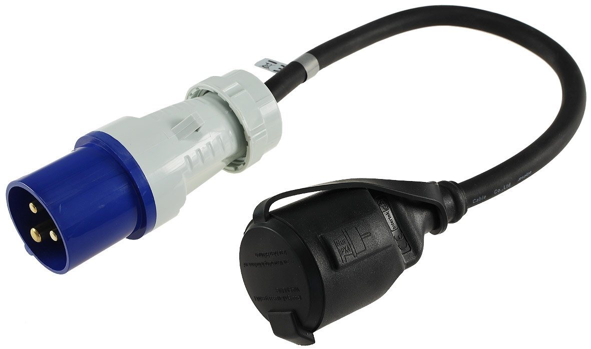 Systafex® Adapterkabel CEE Stecker auf Schuko Steckdose 35cm 230V IP44 CEE-Adapterkabel CEE-Stecker zu Schutzkontakt, IP44, 230V, 16A, 3 Polig – Bild 2 von 5
