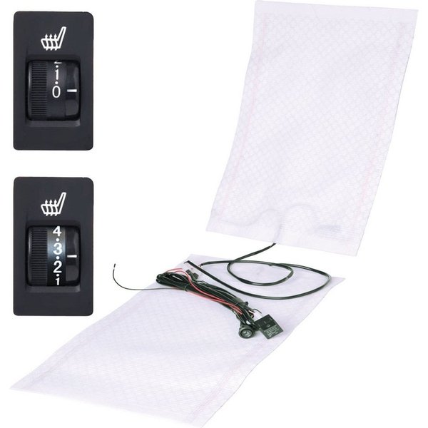 Systafex® Autositzbezug Auto Carbon Sitzheizung Universal Heizmatten - mit 5 Stufen Schaltung, E8 Zulassung, wartungsfrei, zuschneidbar, langlebig