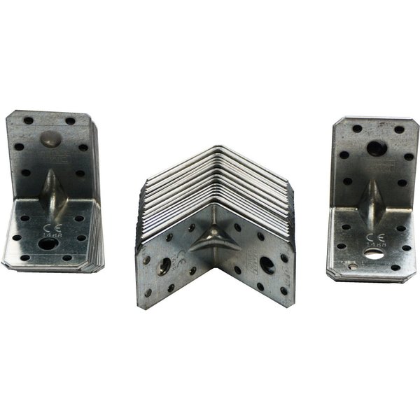 Systafex® Winkelverbinder 60x Schwerlast Winkelverbinder Lochwinkel Winkel 60x60x45mm mit Sicke, LxB: 60x45 mm, feuerverzinkt, (60-St), verzinkt