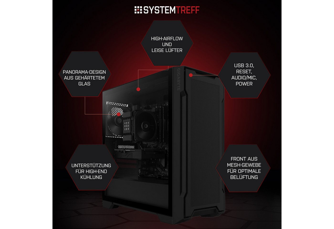 SYSTEMTREFF AMD Ryzen 7 5700X mit Nvidia GeForce RTX 5060 8GB Mini-PC (AMD 5700X 5700X, Nvidia GeForce RTX 5060, 32 GB RAM, 1000 GB SSD, Luftkühlung) – Bild 3 von 5