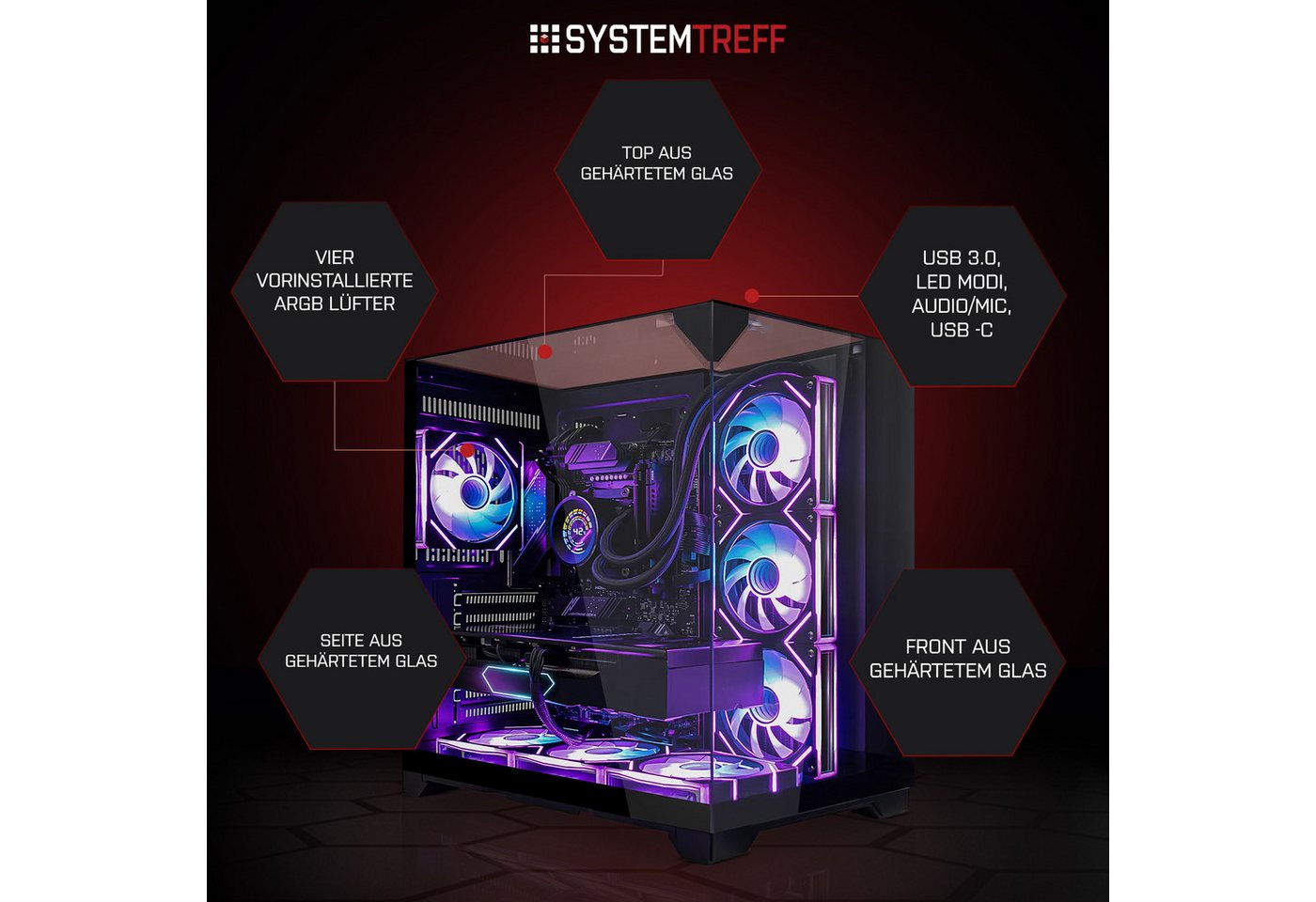 SYSTEMTREFF AMD Ryzen 7 9850X3D mit Nvidia GeForce RTX 5080 16GB Gaming-PC (AMD 9850X3D 9850X3D, Nvidia GeForce RTX 5080, 32 GB RAM, 2000 GB SSD, Wasserkühlung) – Bild 3 von 5