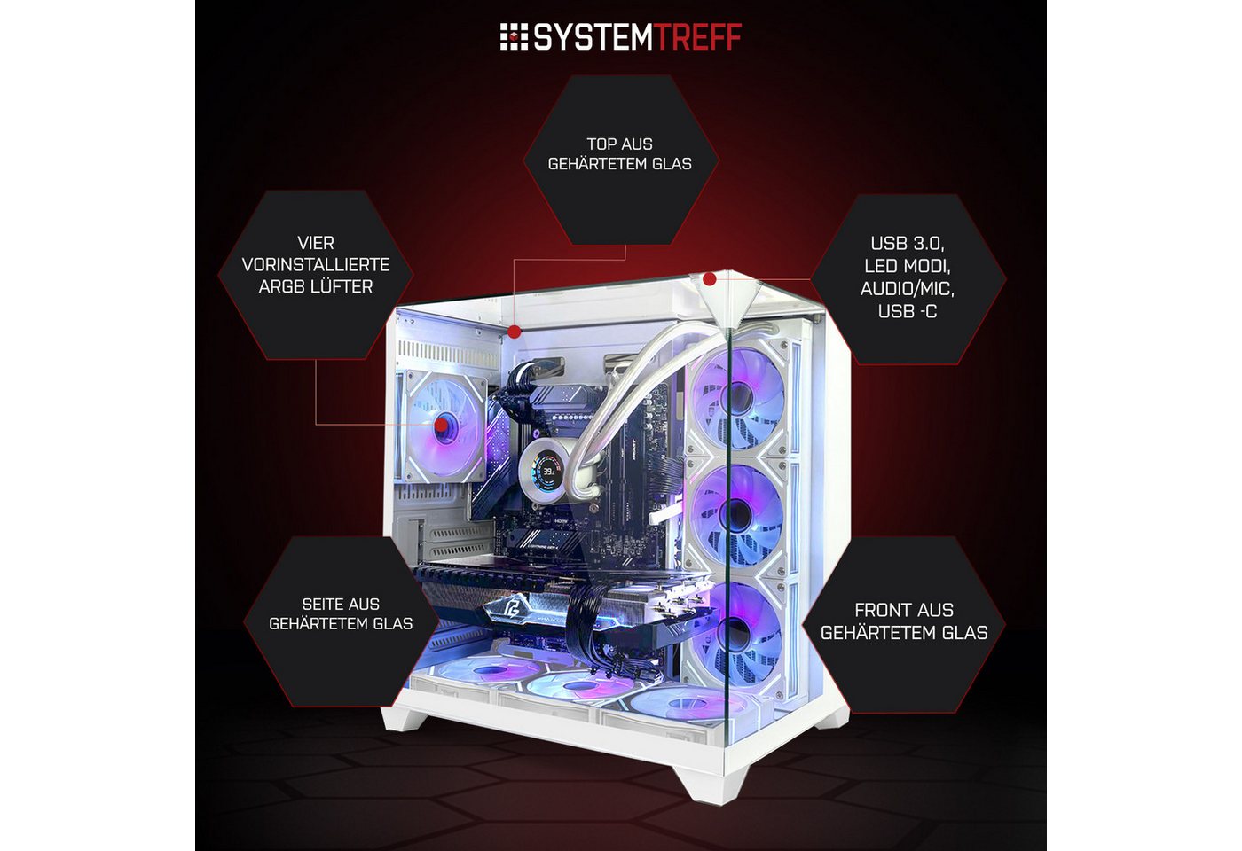 SYSTEMTREFF AMD Ryzen 9 9950X3D mit Nvidia GeForce RTX 5080 16GB Gaming-PC (AMD 9950X3D 9950X3D, Nvidia GeForce RTX 5080, 32 GB RAM, 2000 GB SSD, Wasserkühlung) – Bild 3 von 5