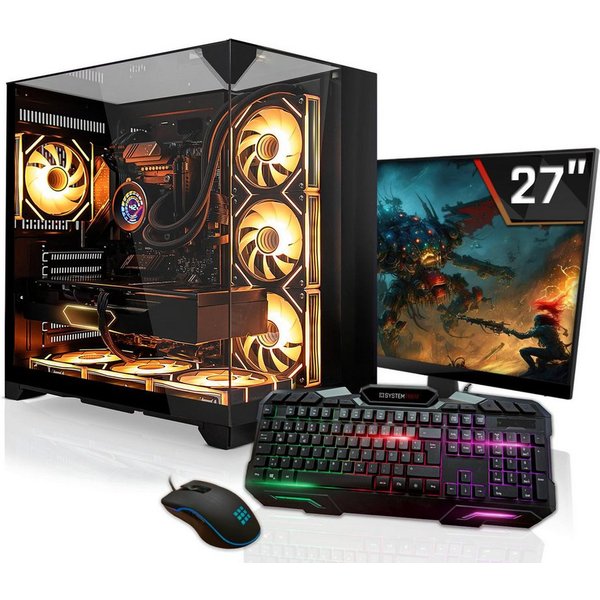 SYSTEMTREFF Intel Core i7-14700F mit Nvidia GeForce RTX 5060 8GB Gaming-PC-Komplettsystem (27", Intel 14700F 14700F, Nvidia GeForce RTX 5060, 32 GB RAM, 1000 GB